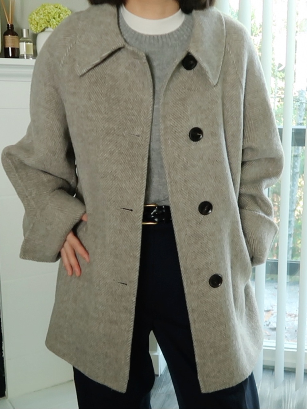 MOHAN - Alpaca Semi Double Half Coat - hand made